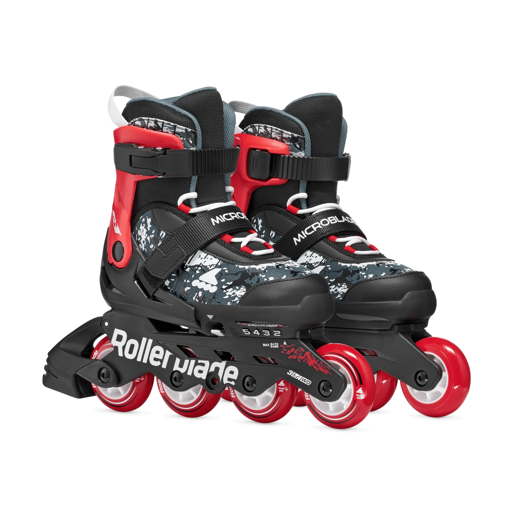 ROLKI ROLLERBLADE MICROBLADE SL BLACK / RED - ROLKI JUNIORSKIE REGULOWANE