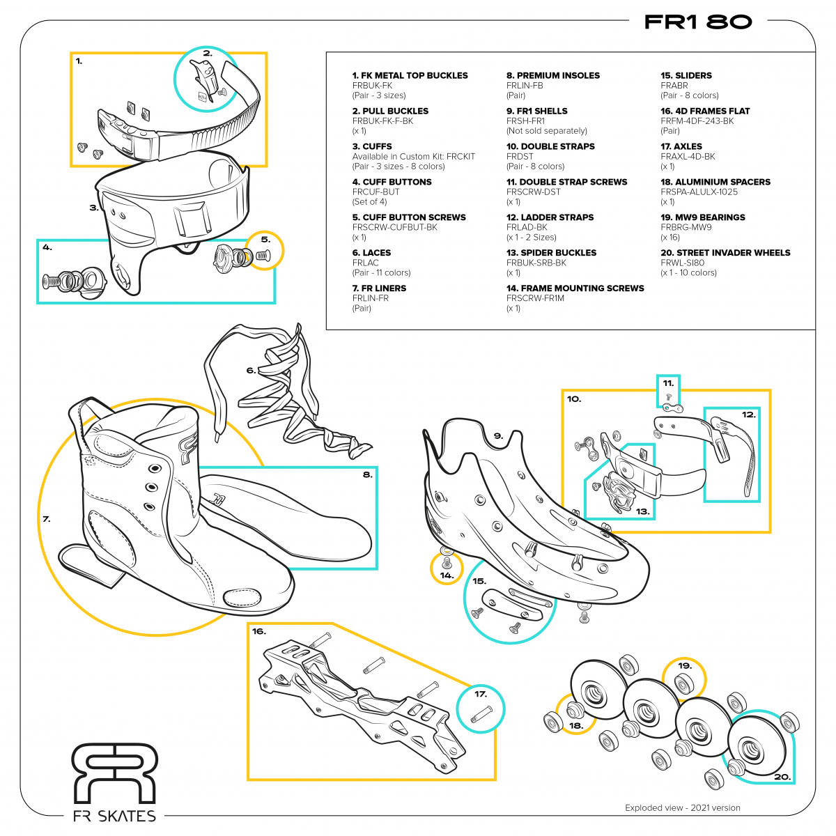 ROLKI FR SKATES FR1 80 WHITE