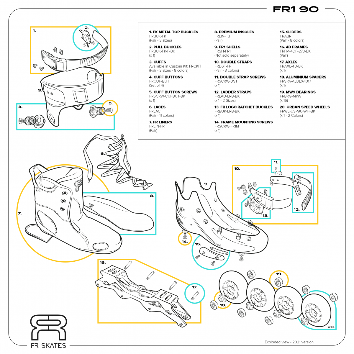 ROLKI FR SKATES FR1 90 BLACK 