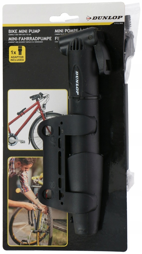 POMPKA DUNLOP MINI POMPKA ROWEROWA 20CM Z MOCOWANIEM DO ROWERU