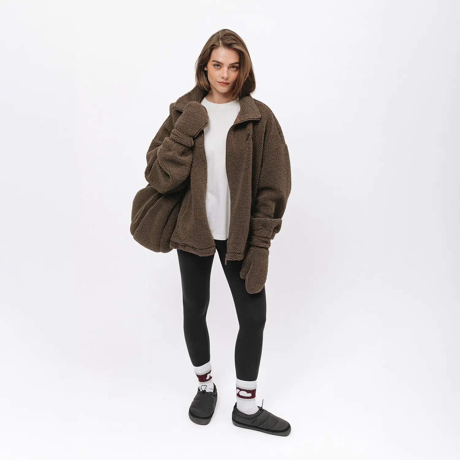 KUBOTA BLUZA POLAROWA ROZPINANA CUSHY BRĄZOWA UNISEX