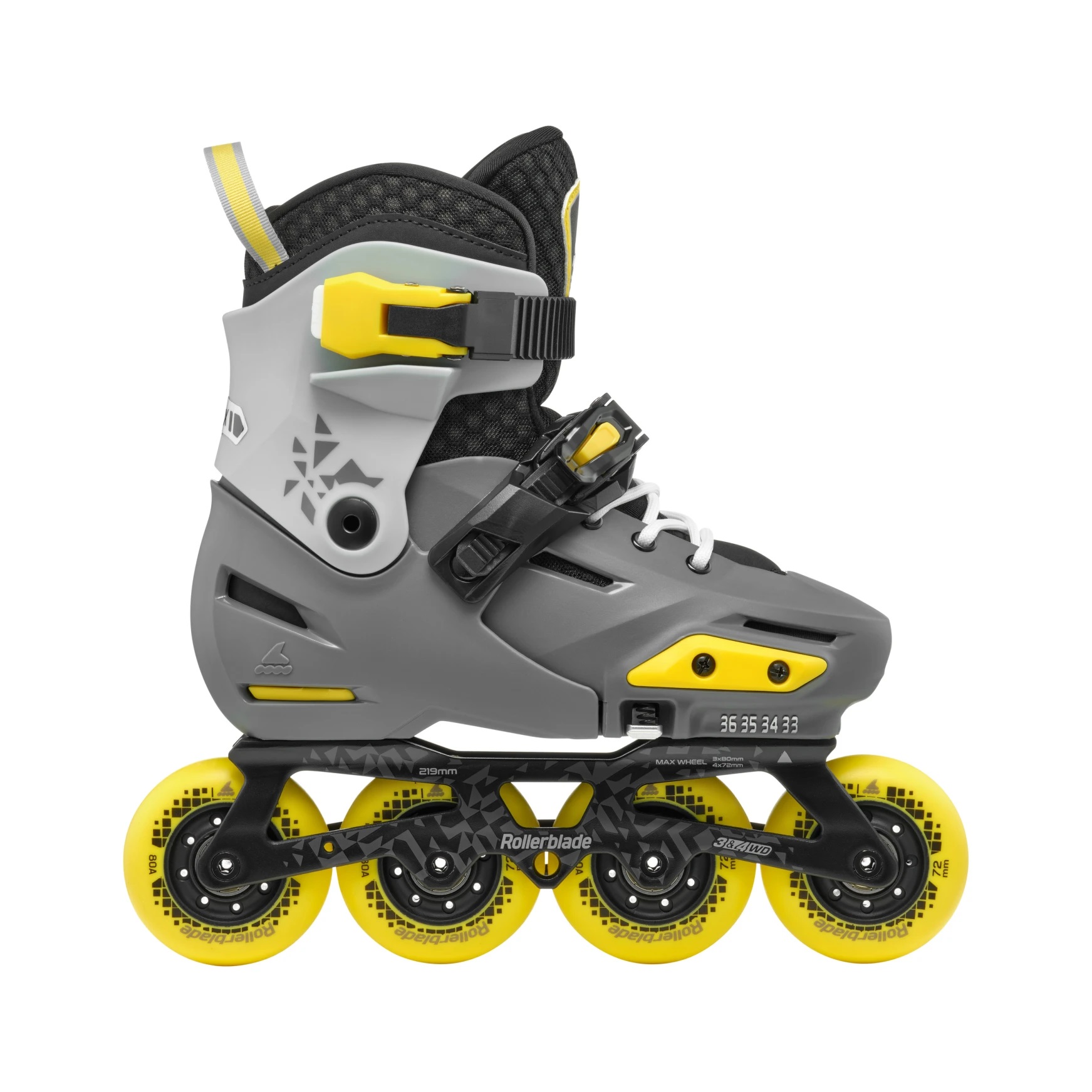 ROLKI ROLLERBLADE APEX CHARCOAL / YELLOW - ROLKI JUNIORSKIE REGULOWANE
