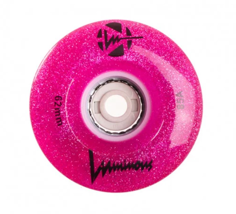 KOŁA LUMINOUS QUAD ŚWIECĄCE DO WROTEK GLITTER PINK 62 MM / 85A X1