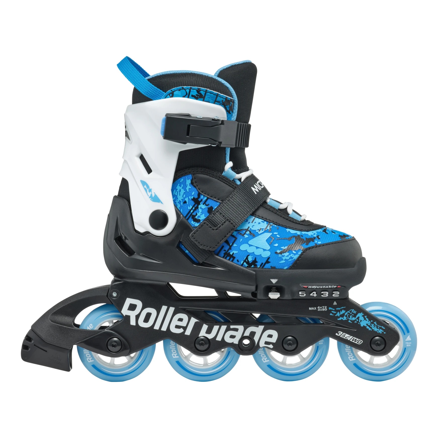 ROLKI ROLLERBLADE MICROBLADE SL BLACK / SKY BLUE - ROLKI JUNIORSKIE REGULOWANE