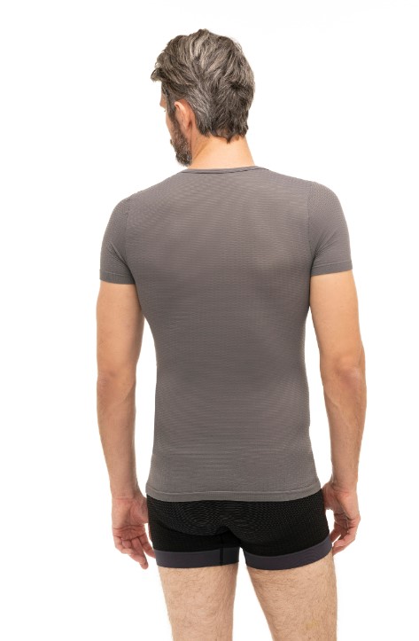 KOSZULKA BRUBECK Z KRÓTKIM RĘKAWEM UNISEX BASE LAYER SZARY 