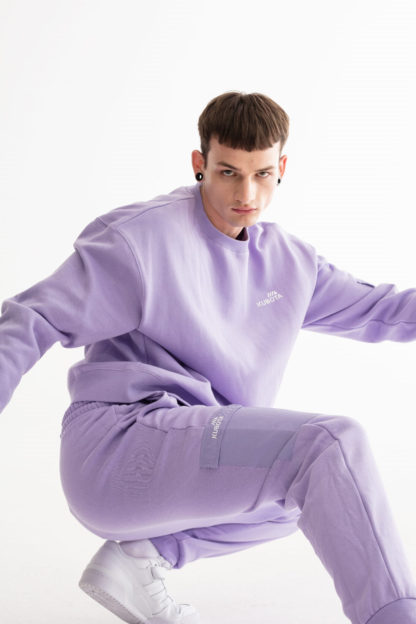 KUBOTA BLUZA UNISEX Z FIOLETOWĄ KIESZONKĄ