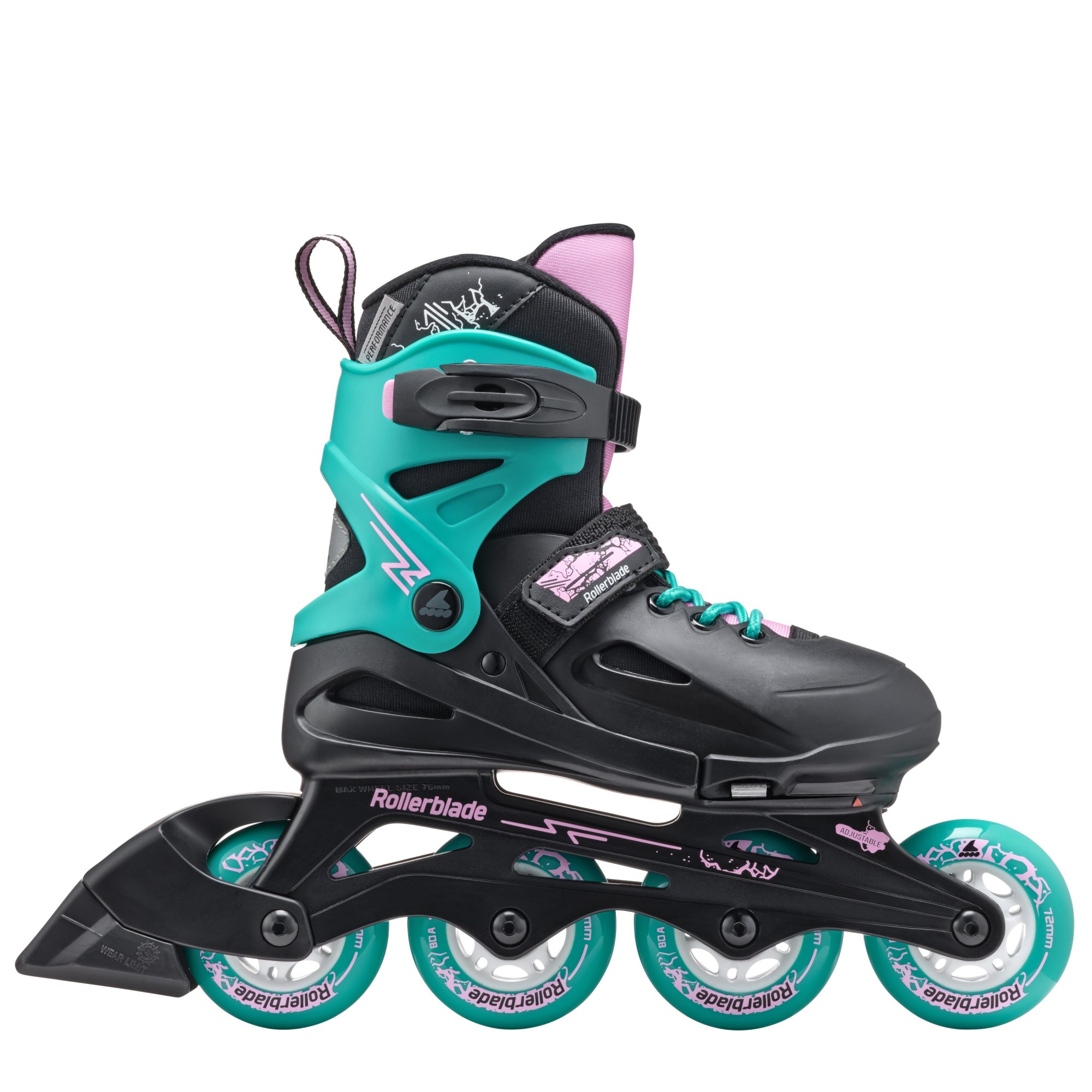ROLKI ROLLERBLADE FURY G BLACK/SEA GREEN - ROLKI JUNIORSKIE REGULOWANE