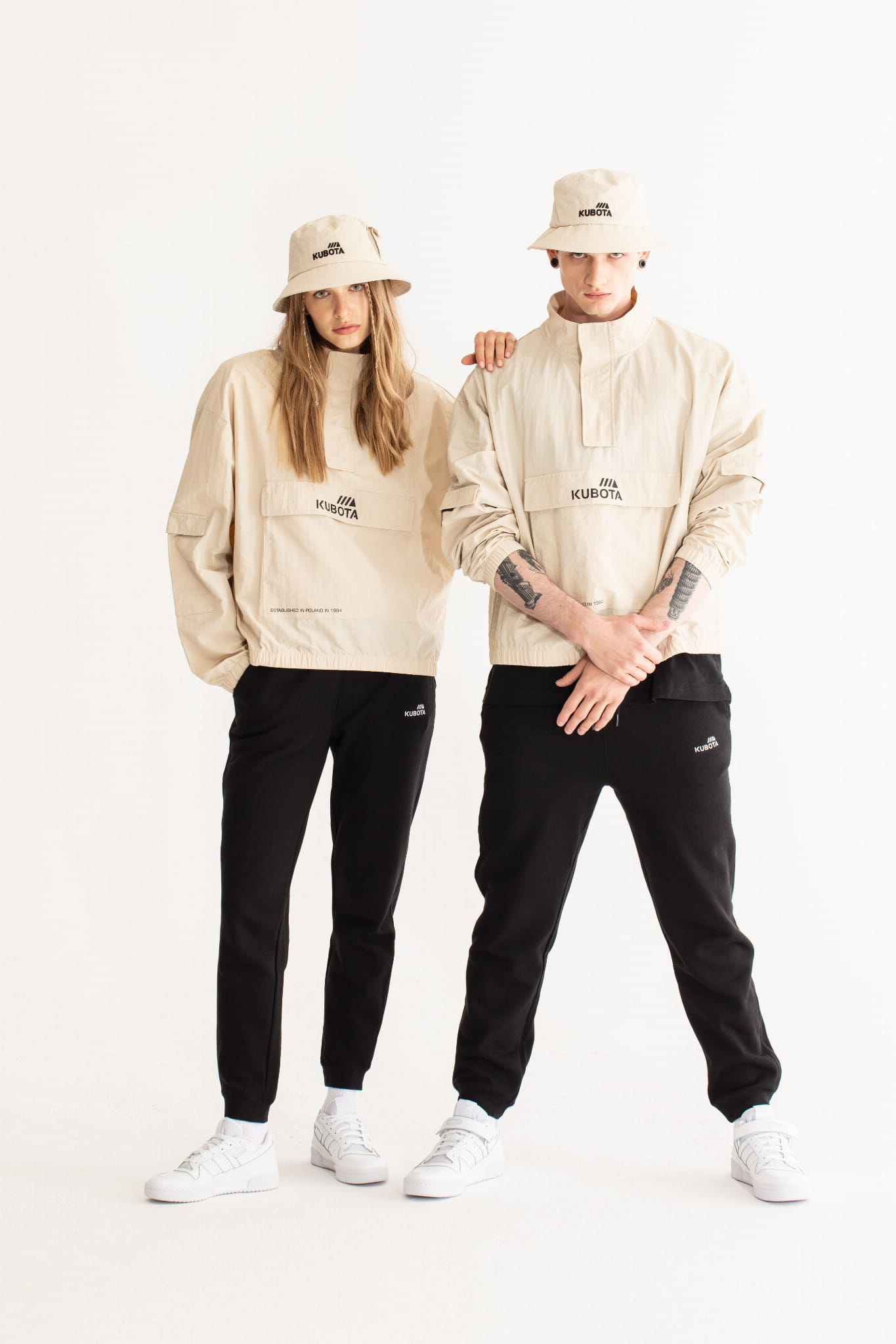 KUBOTA KURTKA ANORAK UNISEX BEŻOWA
