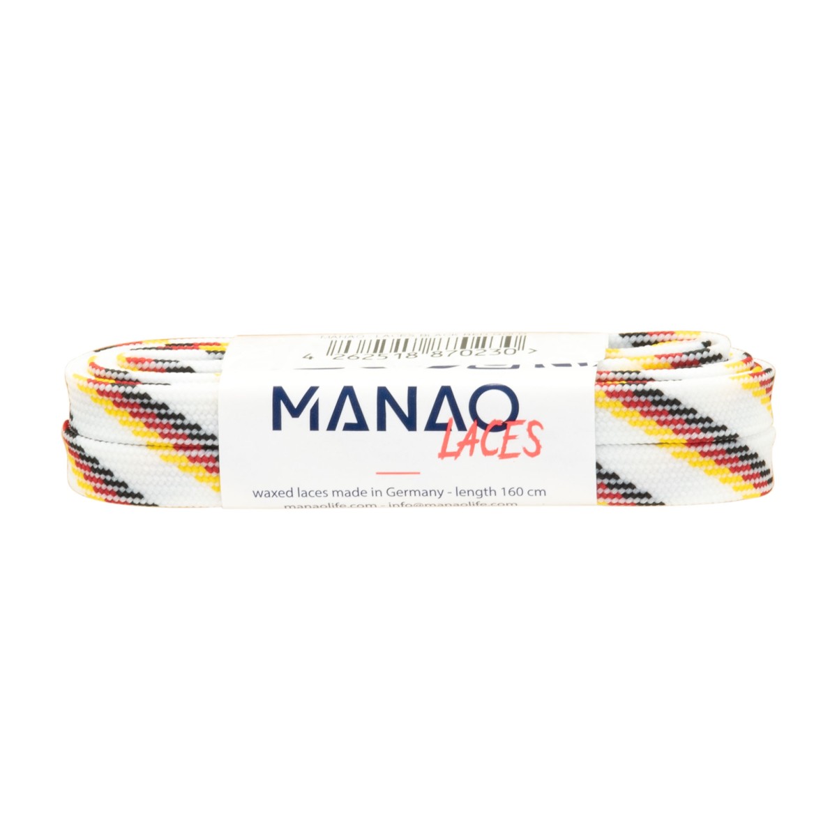 SZNURÓWKI WOSKOWANE MANAO LACES 160 CM BLACK RED GOLD