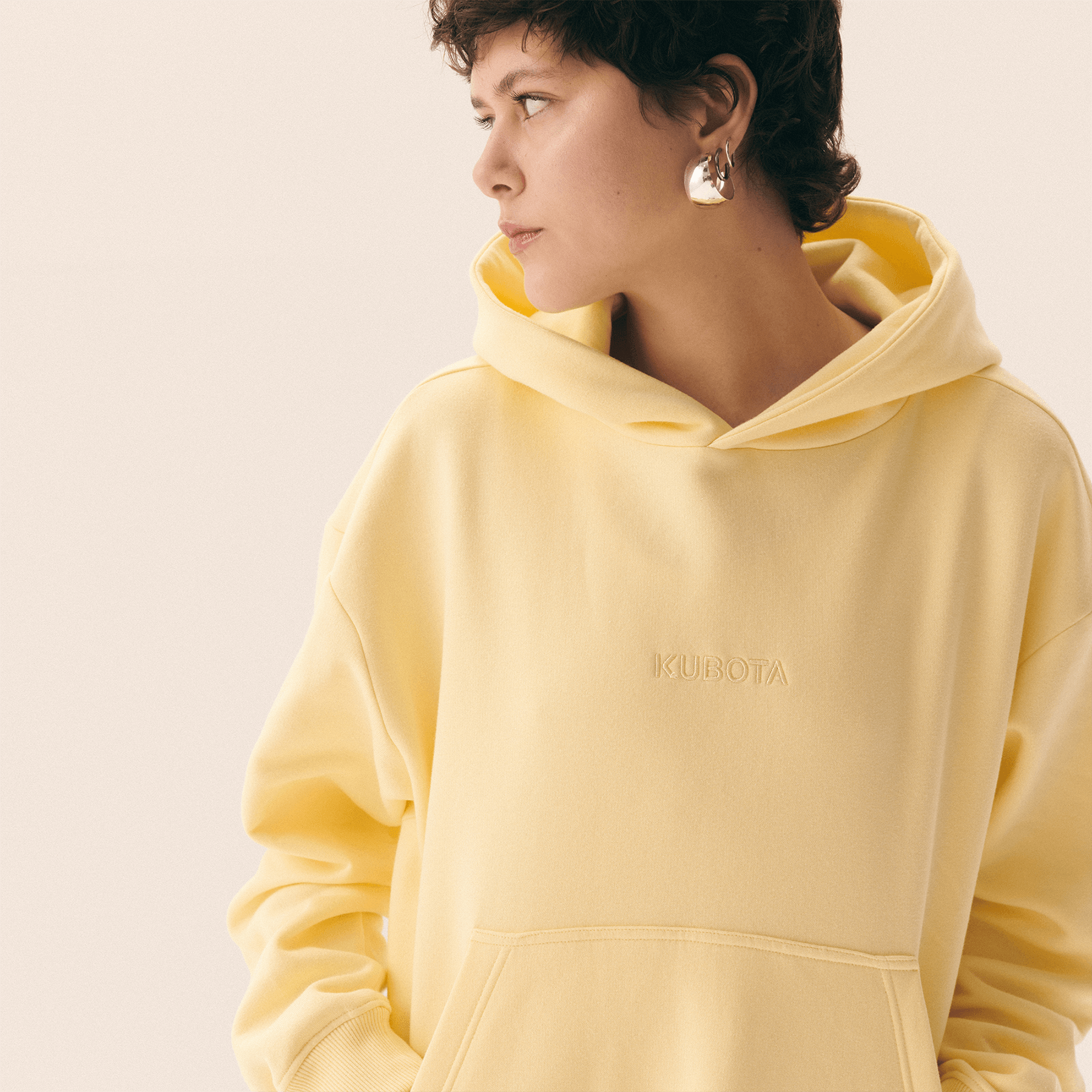 KUBOTA BLUZA BASIC UNISEX Z KAPTUREM ŻÓŁTA