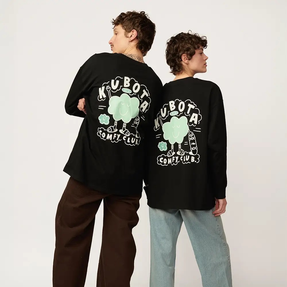 KUBOTA LONGSLEEVE BAWEŁNIANY COMFY CLUB CZARNY