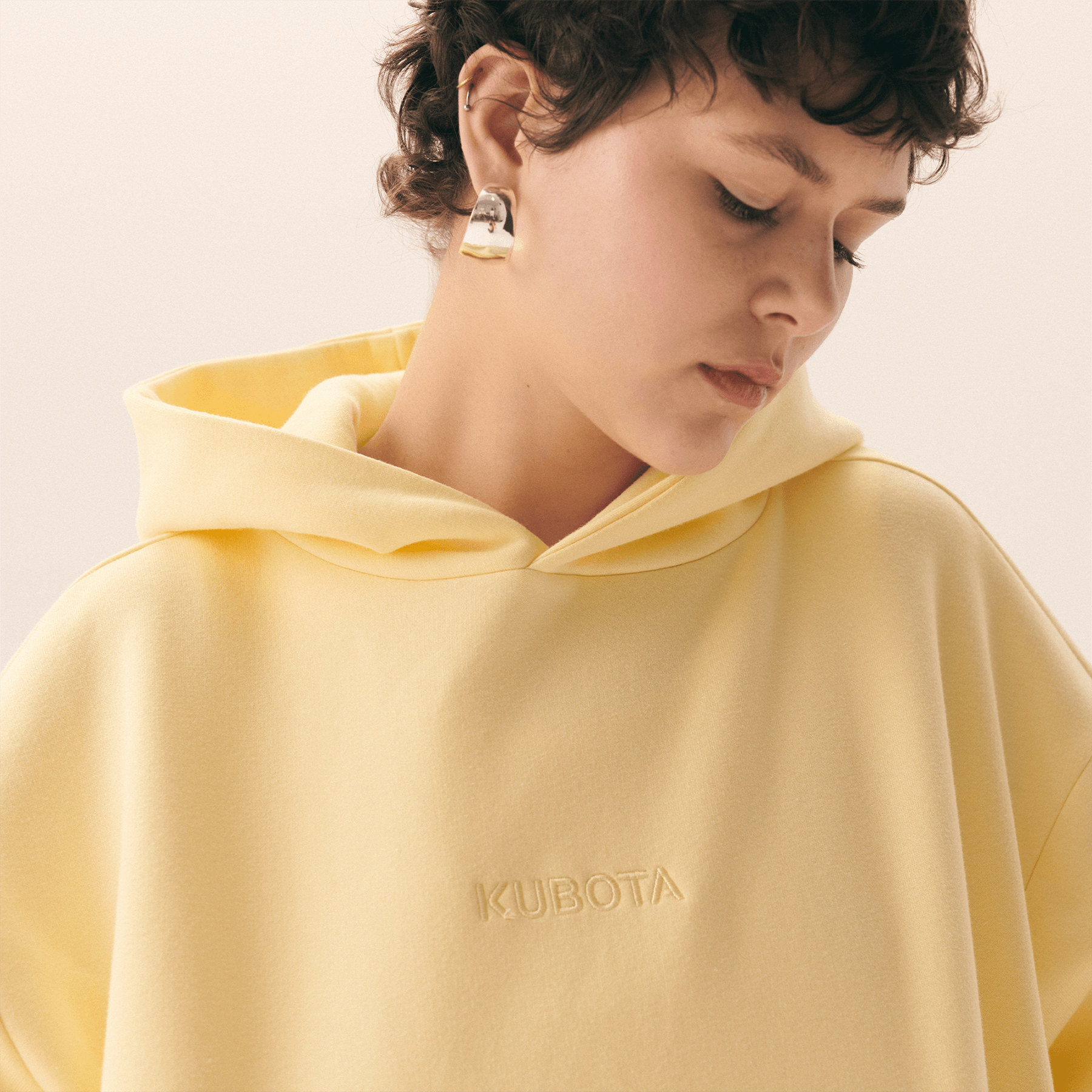 KUBOTA BLUZA BASIC UNISEX Z KAPTUREM ŻÓŁTA