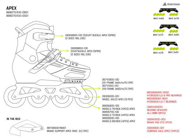 ROLKI ROLLERBLADE APEX RED / MINT 2027 - ROLKI JUNIORSKIE REGULOWANE