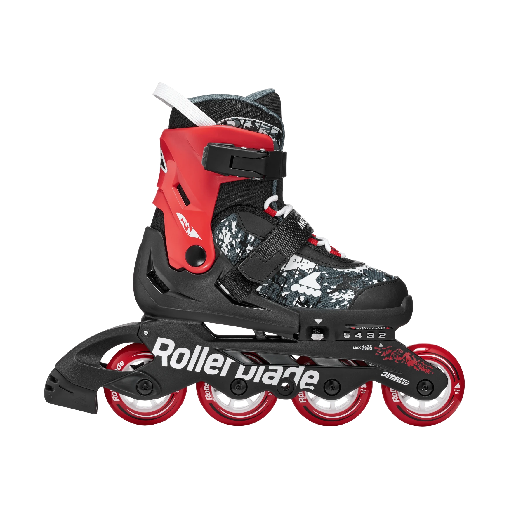 ROLKI ROLLERBLADE MICROBLADE SL BLACK / RED - ROLKI JUNIORSKIE REGULOWANE
