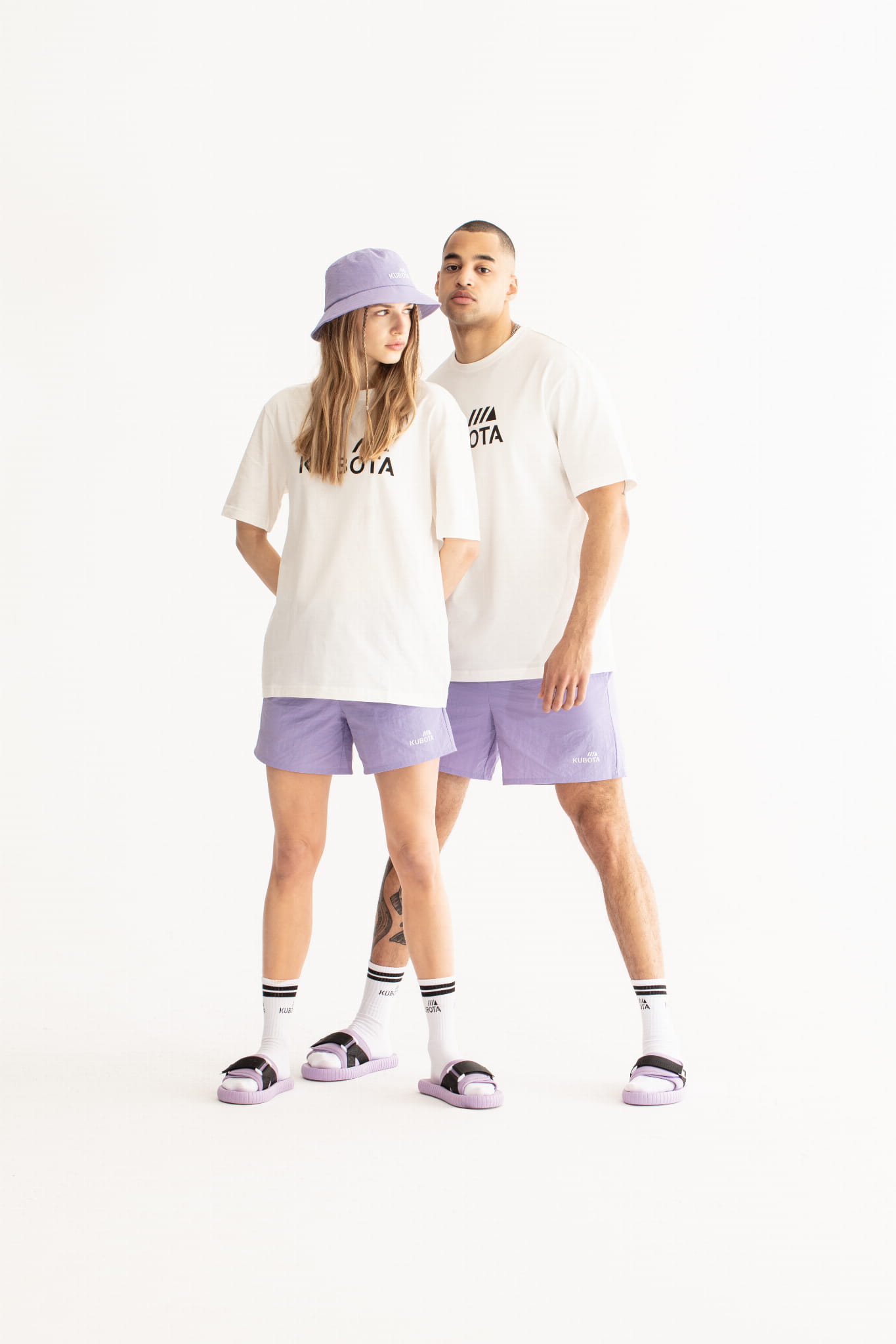 KUBOTA KRÓTKIE SPODENKI UNISEX FIOLETOWE