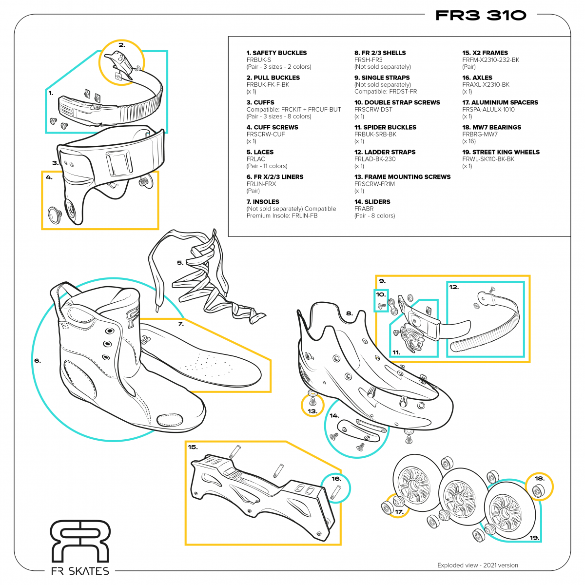 ROLKI FR SKATES FR3 310 BLACK
