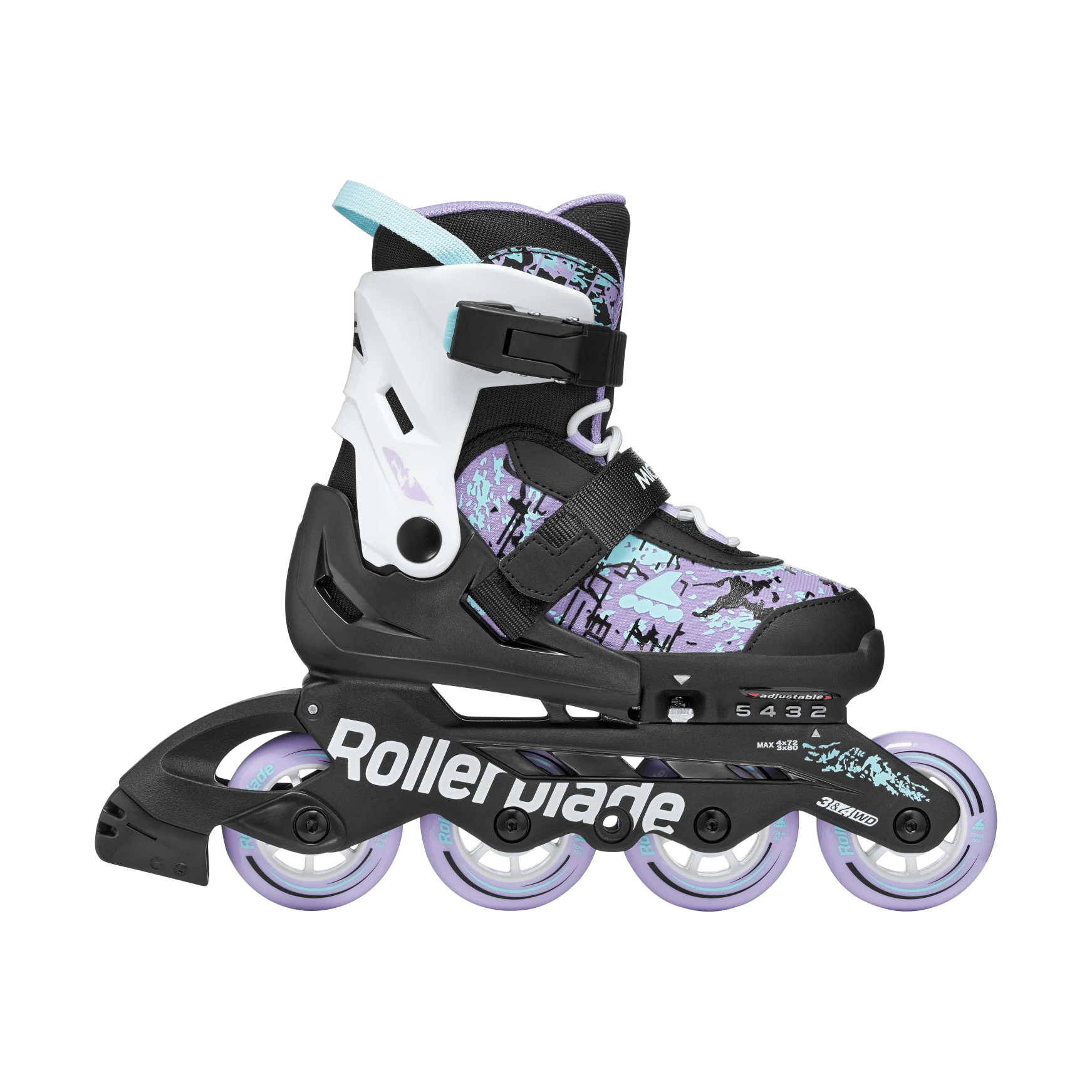 ROLKI ROLLERBLADE MICROBLADE SL BLACK / LAVENDER - ROLKI JUNIORSKIE REGULOWANE