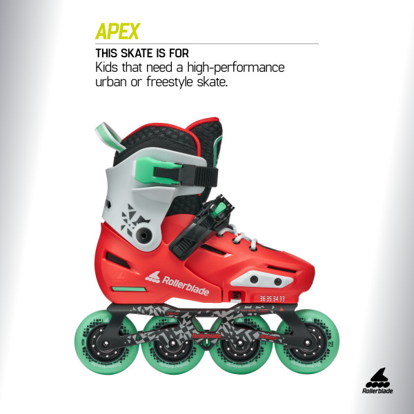 ROLKI ROLLERBLADE APEX RED / MINT 2027 - ROLKI JUNIORSKIE REGULOWANE