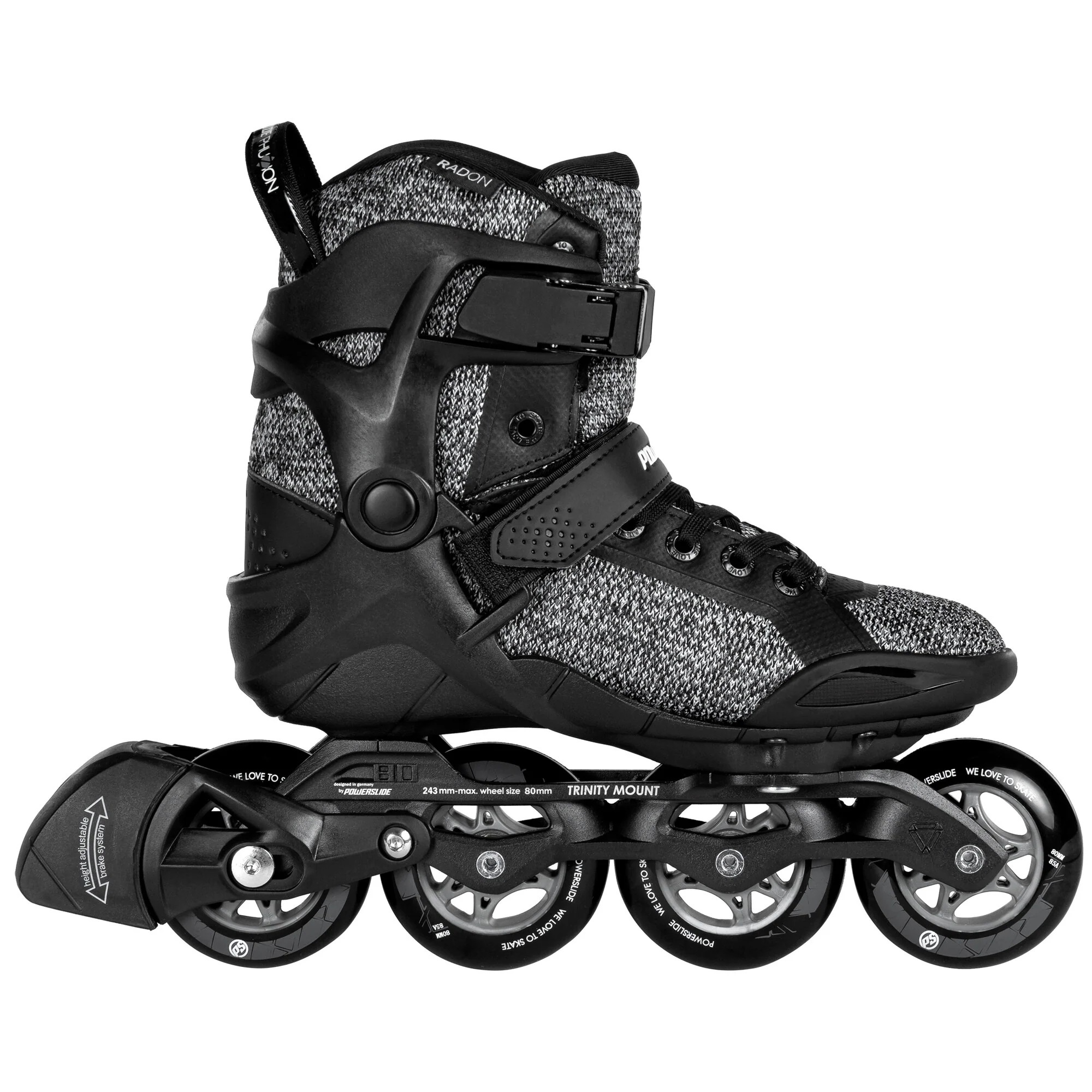 ROLKI POWERSLIDE PHUZION RADON BLACK WHITE 80