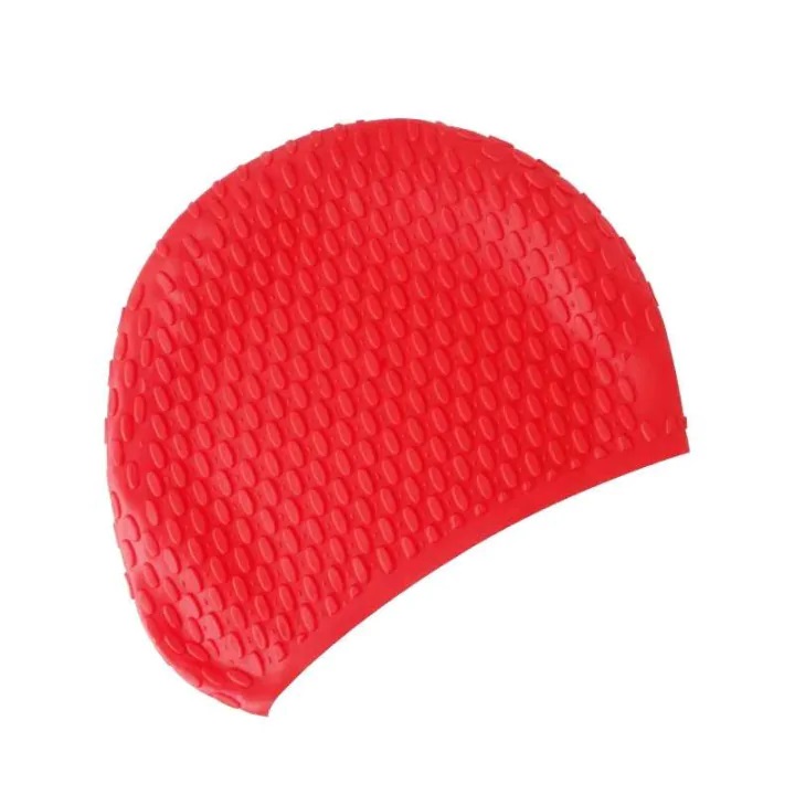 CZEPEK PŁYWACKI SILIKONOWY DŁUGIE WŁOSY BUBBLE CAP AQUA SPORT RED