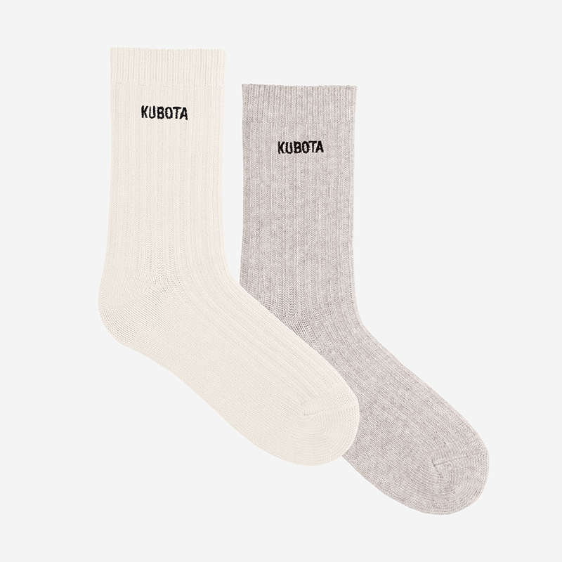 SKARPETY KUBOTA W PRĄŻKI SZARY 2-PAK