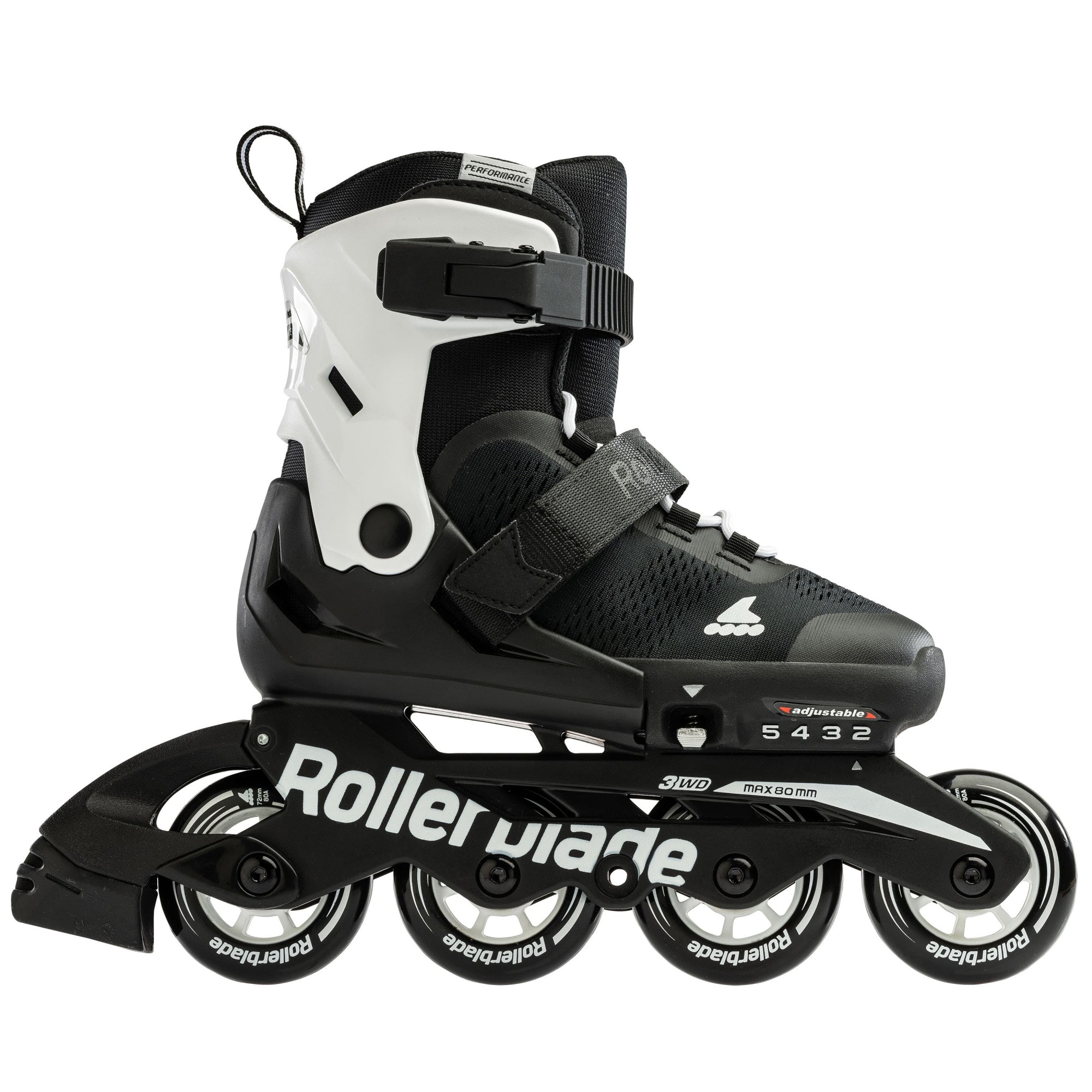 ROLKI ROLLERBLADE MICROBLADE BLACK / WHITE - ROLKI JUNIORSKIE REGULOWANE
