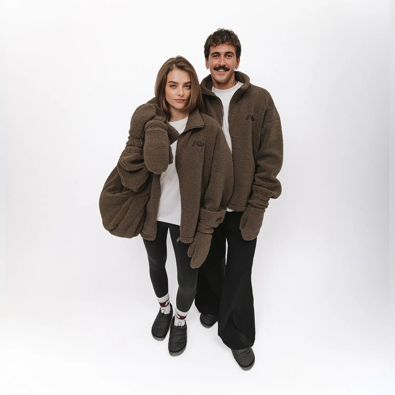 KUBOTA BLUZA POLAROWA ROZPINANA CUSHY BRĄZOWA UNISEX