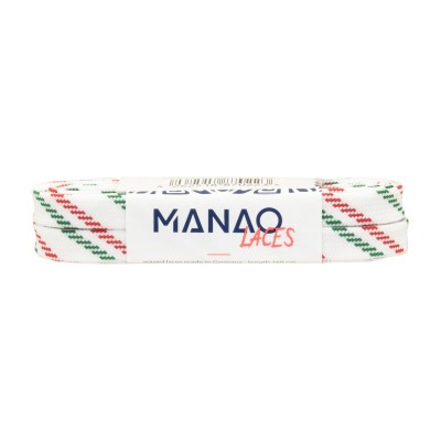 SZNURÓWKI WOSKOWANE MANAO LACES 160 CM GREEN WHITE RED