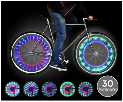 OŚWIETLENIE ROWEROWE NA SZPRYCHY LED 30 MOTYWÓW