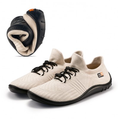 BUTY BRUBECK MINIMALISTYCZNE MĘSKIE BAREFOOT MERINO KREMOWY / CZARNY
