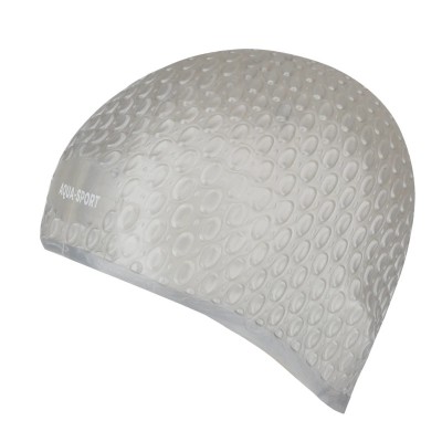 CZEPEK PŁYWACKI SILIKONOWY DŁUGIE WŁOSY BUBBLE CAP AQUA SPORT SILVER
