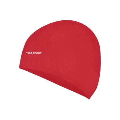 CZEPEK PŁYWACKI SILIKONOWY DŁUGIE WŁOSY BUBBLE CAP AQUA SPORT RED