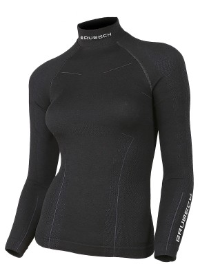 BLUZA TERMOAKTYWNA DAMSKA BRUBECK EXTREME WOOL LS11930 CZARNY