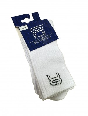 SKARPETY DO ROLEK FR SKATES SKATING SPORT SOCKS WHITE 2 PACK