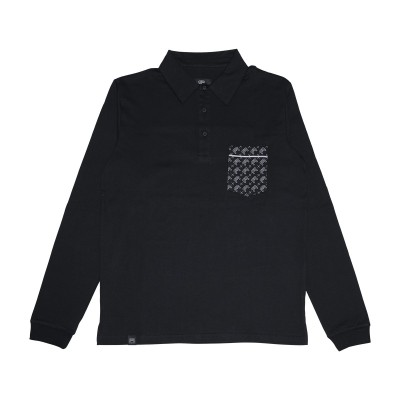 KOSZULKA FR SKATES POLO LONGSLEEVE DŁUGI RĘKAW BLACK