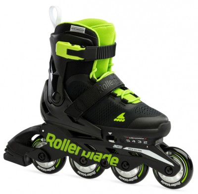 ROLKI ROLLERBLADE MICROBLADE BLACK/GREEN - ROLKI JUNIORSKIE REGULOWANE