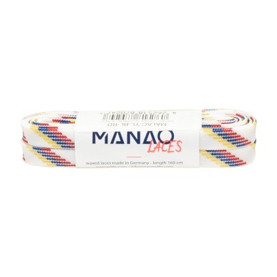 SZNURÓWKI WOSKOWANE MANAO LACES 160 CM YELLOW BLUE RED