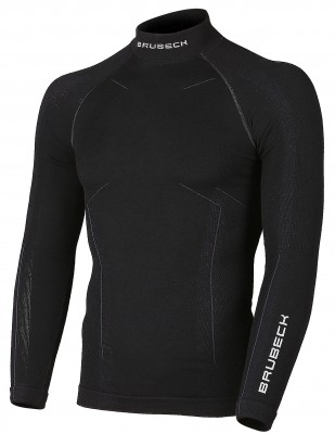 BLUZA TERMOAKTYWNA MĘSKA BRUBECK EXTREME WOOL LS11920 CZARNY