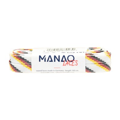 SZNURÓWKI WOSKOWANE MANAO LACES 160 CM BLACK RED GOLD